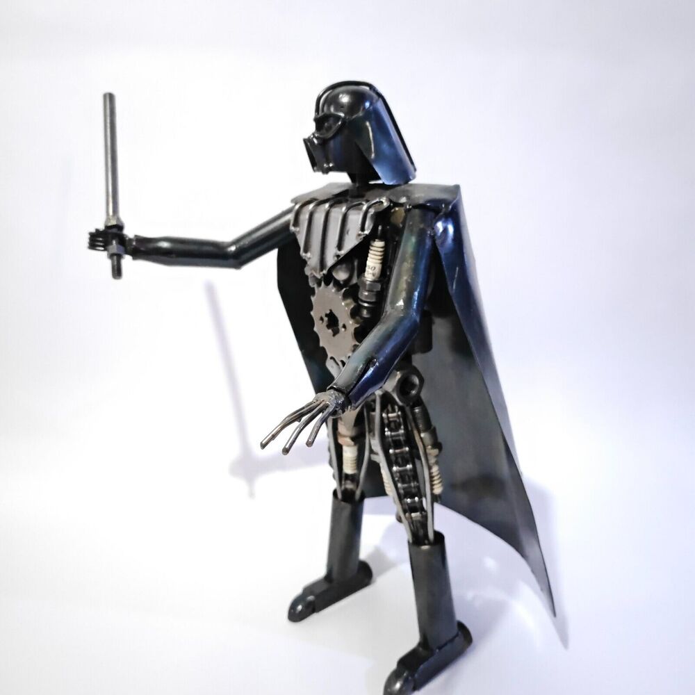 Darth Vader Star Wars Scrap Metal Weld Sculpture Art Statue 16" Large Handmade - Picture 9 of 16